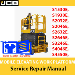 Comprehensive service repair manual covering JCB models S1530E, S1930E, S2032E, S2046E, S2632E, S2646E, S3246E, S4046E, S4550E