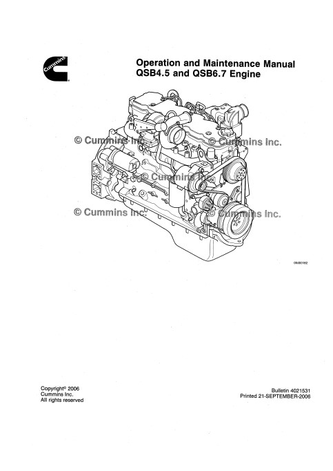 Cummins QSB4.5 , Cummins QSB6.7 Engines Operation and Maintenance Manual - Image 2