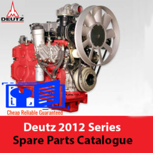 Deutz 2012 Series Engine Spare Parts Catalogue cover featuring engine components and detailed part listings