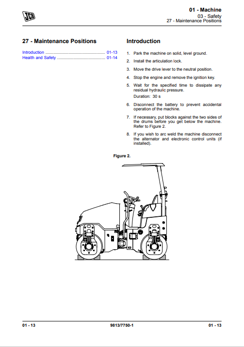 JCB CT 160 , JCB CT 260 Tandem Roller Service Repair Manual - Image 3