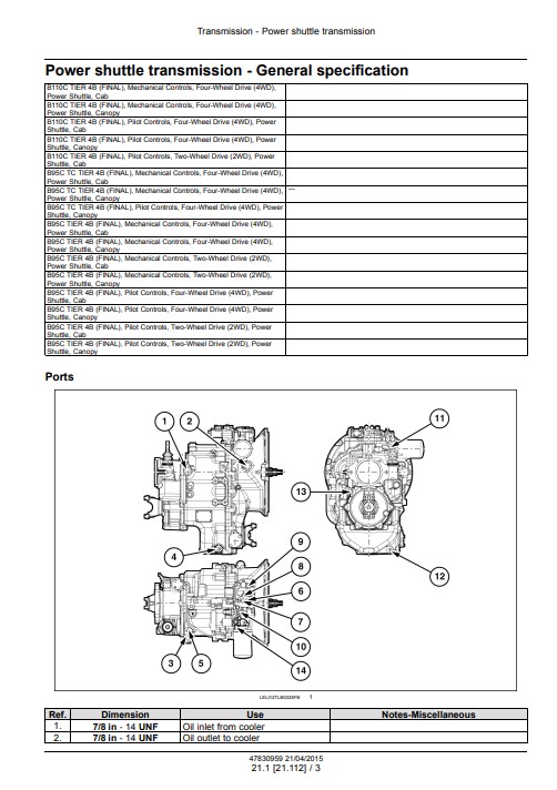 New Holland B95C, New Holland B95C TC, New Holland B110C Loader Backhoe Service Repair Manual - Image 3