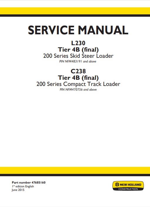 New Holland L230, New Holland C238 Loader Service Repair Manual - Image 2