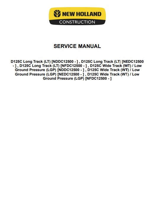 NEW HOLLAND D125C Crawler DozerStage IIIB Service Repair Manual - Image 3