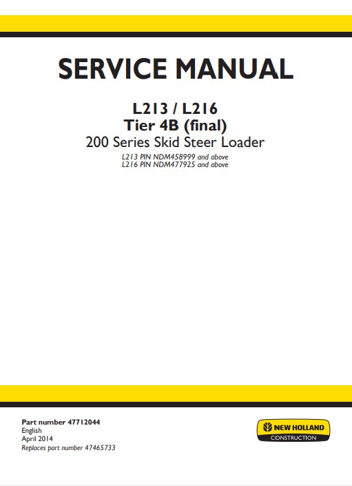 New Holland L213, New Holland L216 Skid Steer Service Repair Manual - Image 2
