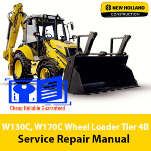 New Holland W130C and W170C Wheel Loader service repair manual, showcasing detailed diagrams and maintenance instructions