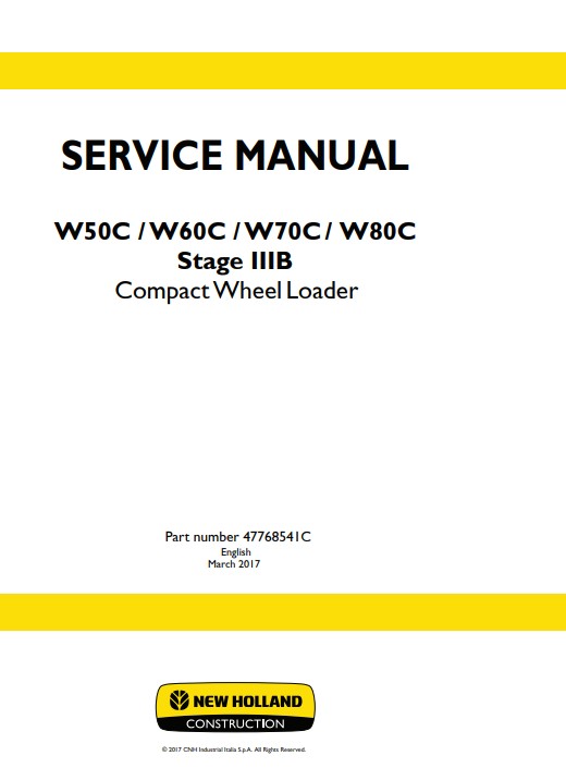 NEW HOLLAND W50C TC, W50C ZB, W60C TC, W60C ZB, W70C HS, W70C, W80C HS, W80C Stage IIIB Wheel Loader Service Repair Manual - Image 2