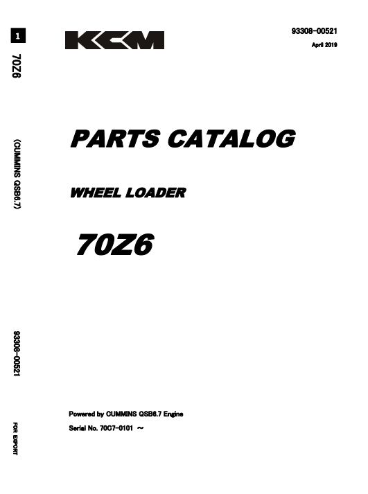 Kawasaki 70Z6 Wheel Loader Parts Catalog - Image 2