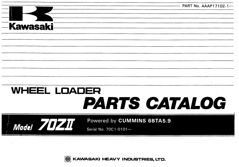 Kawasaki 70ZII Wheel Loader Parts Catalog - Image 2