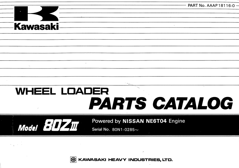 Kawasaki 80ZII Wheel Loader Parts Catalog - Image 2