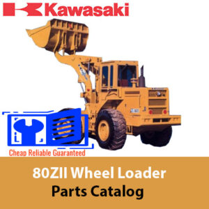 Comprehensive parts catalog for the Kawasaki 80ZII Wheel Loader, featuring diagrams and descriptions of all parts