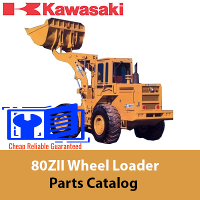 Comprehensive parts catalog for the Kawasaki 80ZII Wheel Loader, featuring diagrams and descriptions of all parts