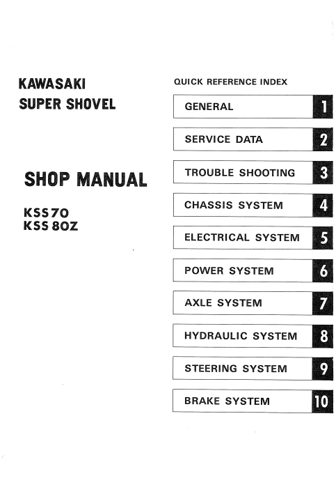 Kawasaki KSS70, Kawasaki KSS80Z Workshop Manual - Image 3