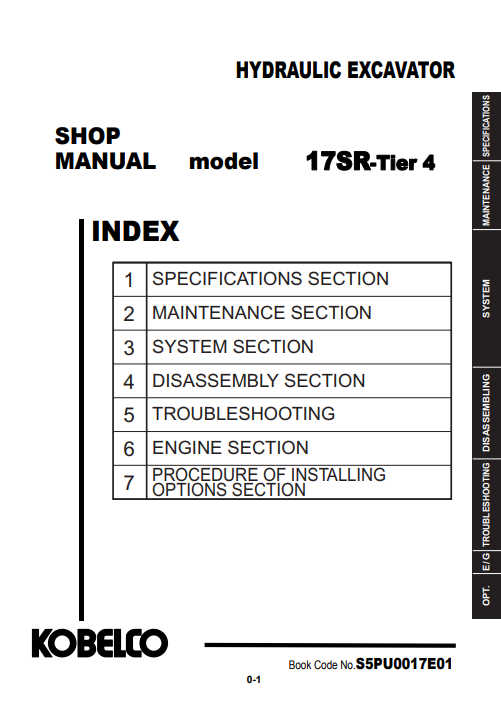 Kobelco 17SR Excavator Workshop Repair Manual - Image 3