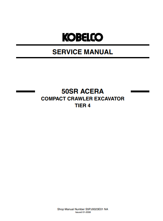 Kobelco 50SR ACERA Service Repair Manual - Image 3