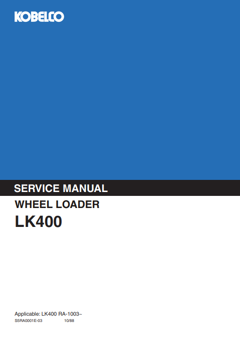 Kobelco LK400 Wheel Loader Workshop Repair Manual - Image 2