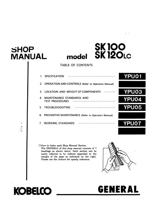 Kobelco SK100, Kobelco SK120LC Excavator Service Repair Manual - Image 3