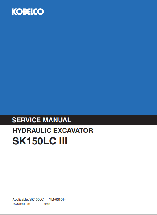 Kobelco SK150LC III Excavator Workshop Repair Manual - Image 2