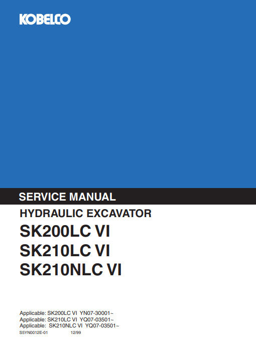 Kobelco SK200LC-VI, Kobelco SK210LC-VI, Kobelco SK210NLC-VI Workshop Repair Manual - Image 2