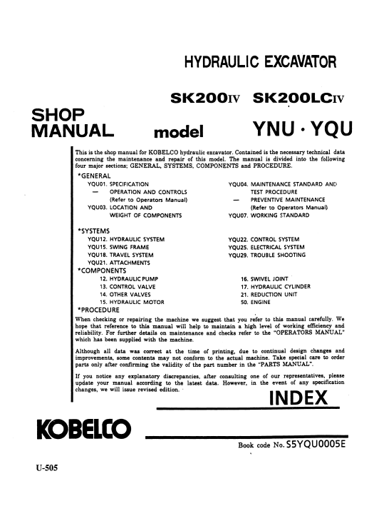 Kobelco SK200 IV, Kobelco SK200LC IV Service Repair Manual - Image 4