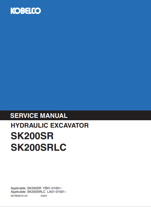 Kobelco SK200SR, Kobelco SK200SRLC Workshop Repair Manual - Image 2