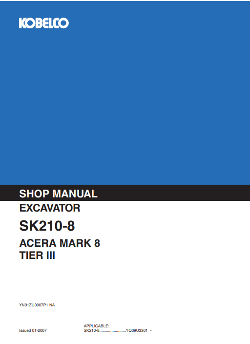 Kobelco SK210-8 ACERA MARK 8 Workshop Repair Manual - Image 2