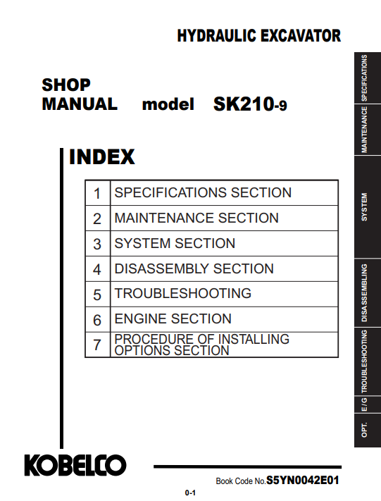 Kobelco SK210-9 Excavator Workshop Repair Manual - Image 3