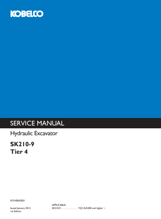 Kobelco SK210-9 Excavator Workshop Repair Manual - Image 2