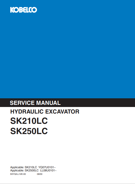 Kobelco SK210LC, Kobelco SK250LC Service Workshop Manual - Image 2