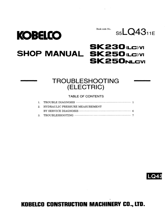 Kobelco SK230LC-VI, Kobelco SK250LC-VI, Kobelco SK250NLC-VI Workshop Repair Manual - Image 4