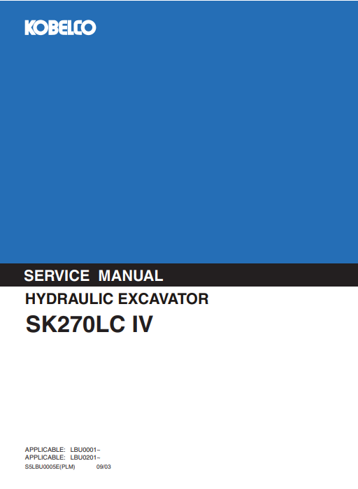 Kobelco SK270LC IV Service Repair Manual - Image 2