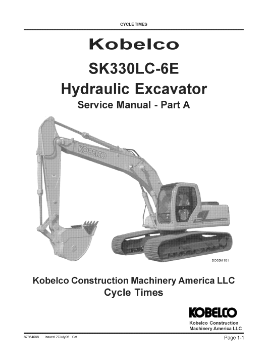 Kobelco SK330LC-6E Excavator Workshop Repair Manual - Image 3