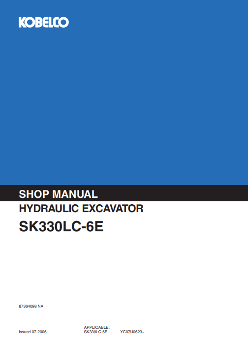 Kobelco SK330LC-6E Excavator Workshop Repair Manual - Image 2