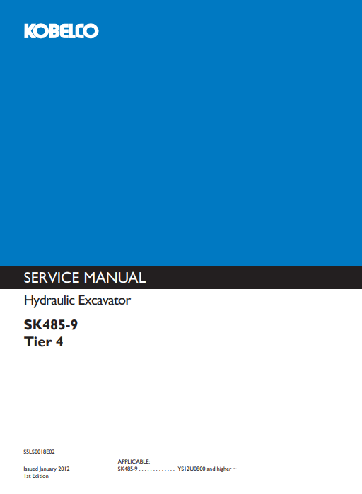 Kobelco SK485-9 Excavator Workshop Repair Manual - Image 2