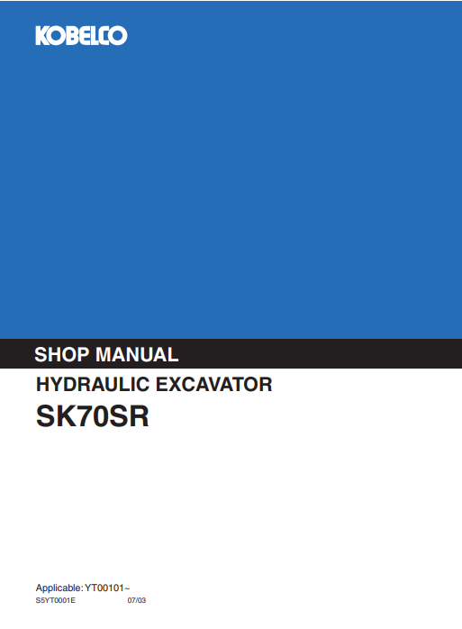 Kobelco SK70SR Excavator Service Repair Manual - Image 2