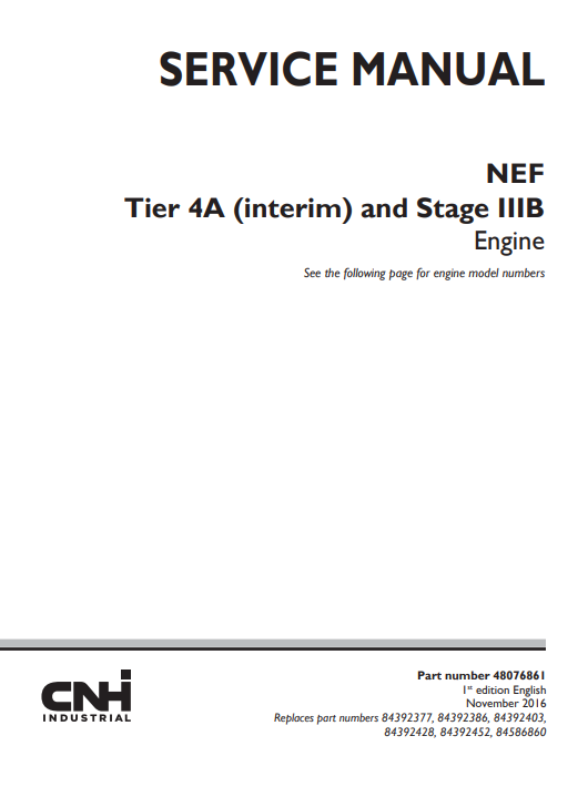 NEF Tier 4A (interim) and Stage IIIB Engine Service Repair Manual - Image 2