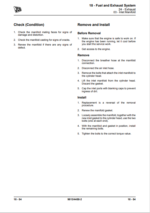 JCB 135 HD, JCB 155 HD SkidSteer Loader Service Repair Manual - Image 7