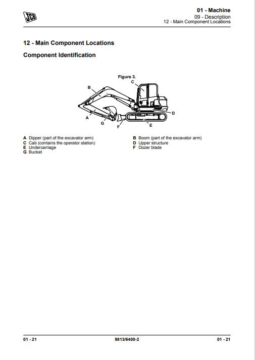 JCB 45Z-1, JCB 48Z-1, JCB 51R-1 Excavator Service Repair Manual - Image 3