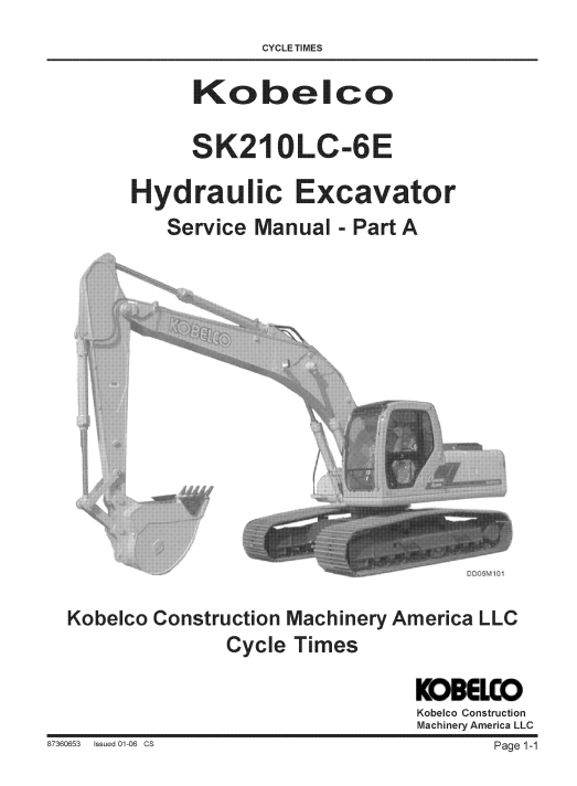 Kobelco SK210LC-6E Excavator Workshop Repair Manual - Image 3