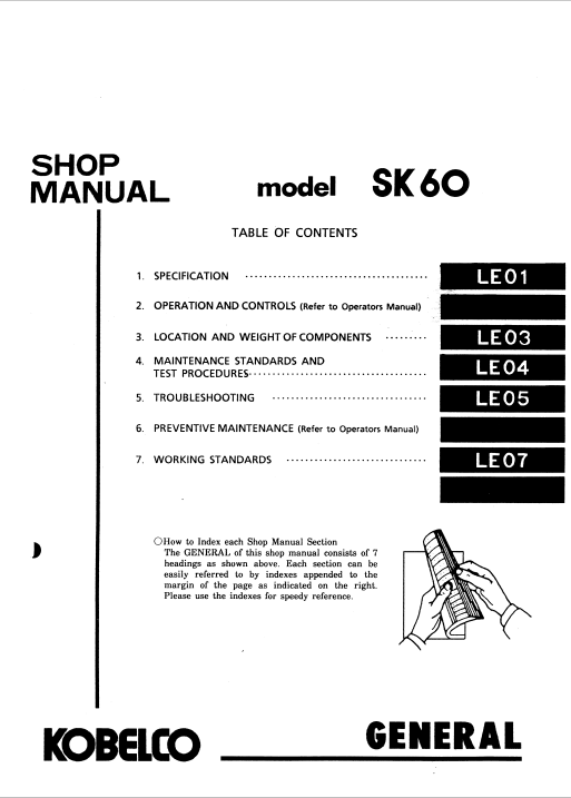 Kobelco SK60 Excavator Service Repair Manual - Image 3