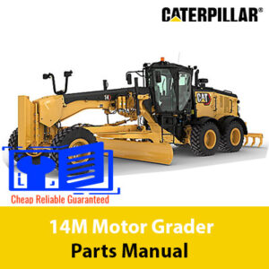 Comprehensive parts manual for the Caterpillar 14M Motor Grader, including diagrams and specifications for each component