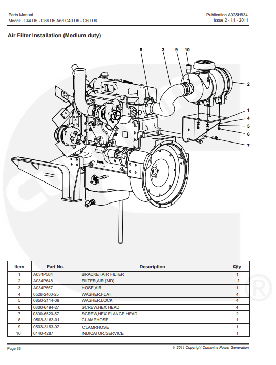 Cummins Generator Set C44 , C55 , C66 , C40 , C50 , C60 Parts Manual - Image 5