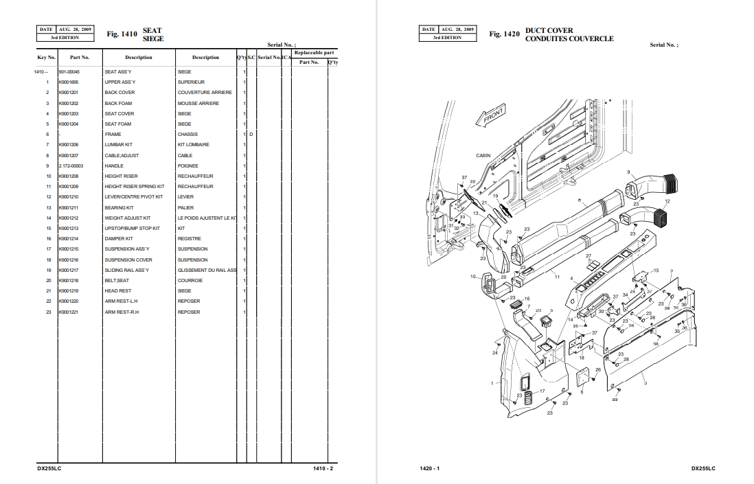 Doosan DX225LC Excavator Parts Manual - Image 3