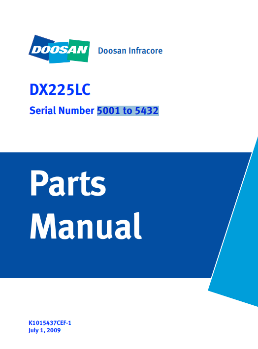 Doosan DX225LC Excavator Parts Manual - Image 2