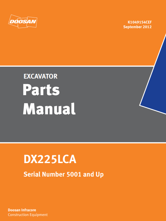 Doosan DX225LCA Excavator Parts Manual - Image 2