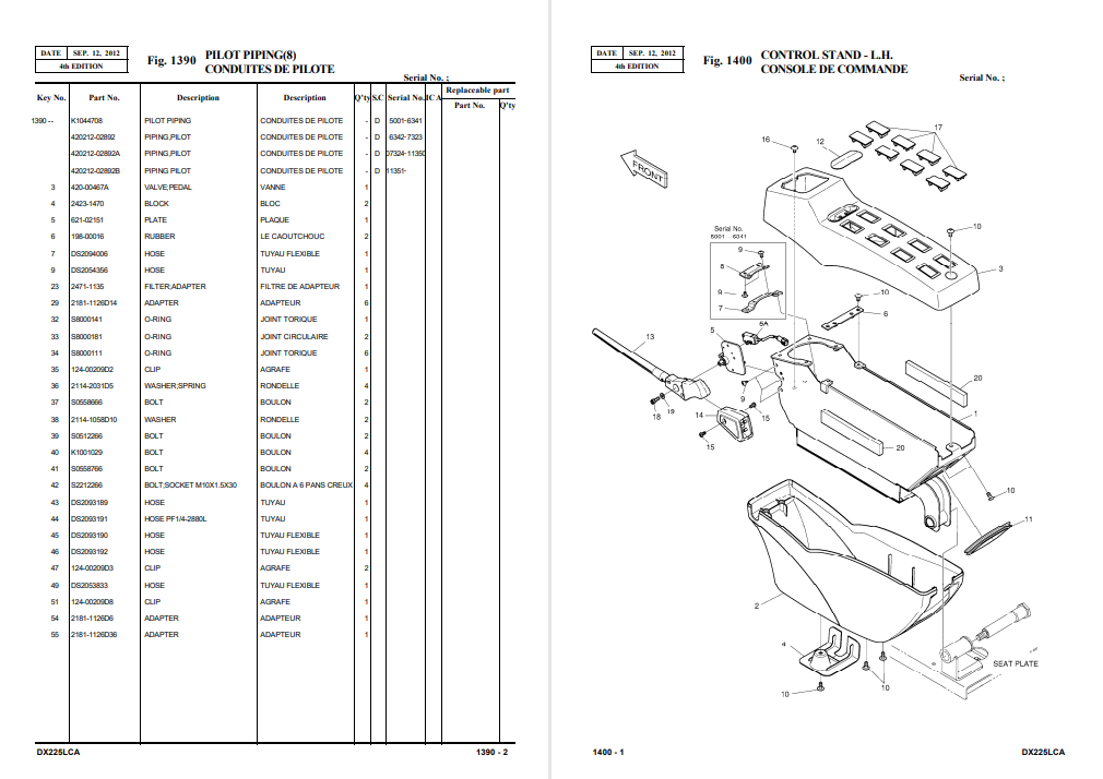 Doosan DX225LCA Excavator Parts Manual - Image 4