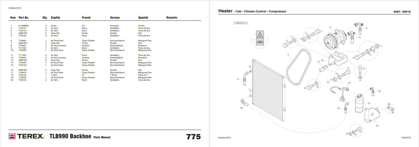 Terex TLB990 Backhoe Loader Parts Manual - Image 3