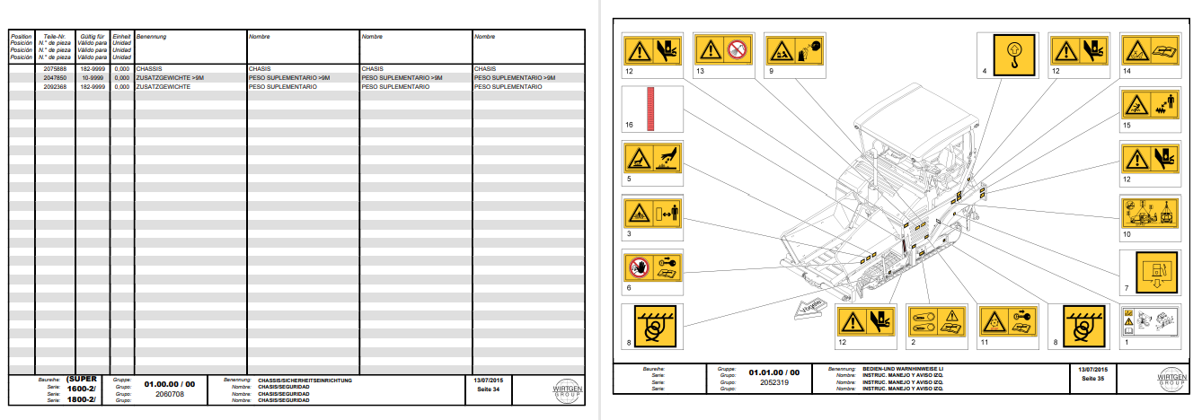 Wirtgen Vogele 1182 (SUPER 1600-2/1800-2/SJ) Parts Manual - Image 3