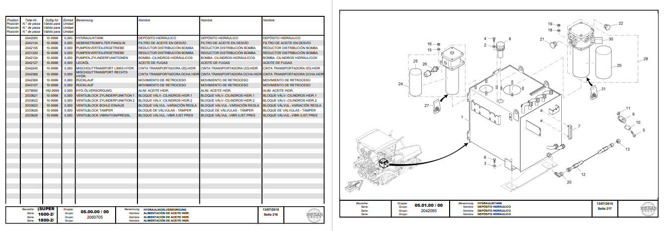 Wirtgen Vogele 1182 (SUPER 1600-2/1800-2/SJ) Parts Manual - Image 4