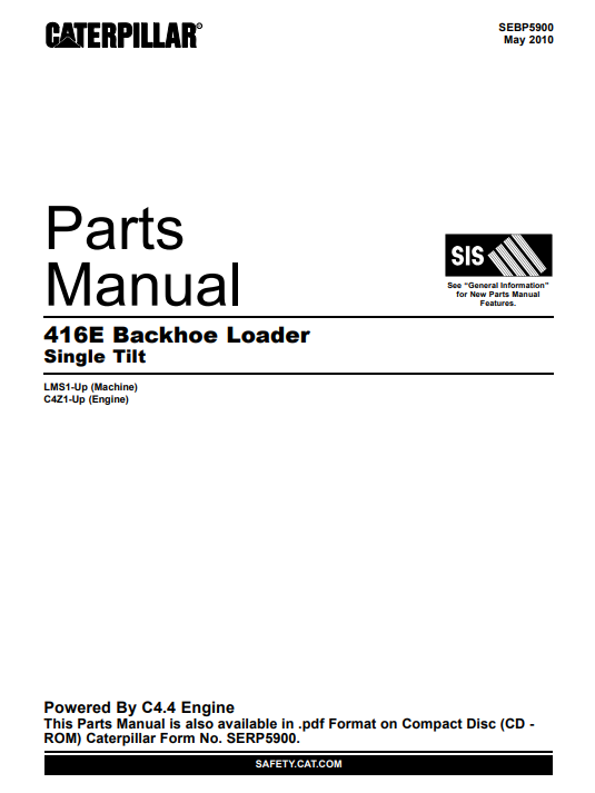 Caterpillar 416E Backhoe Loader Parts Manual - Image 2