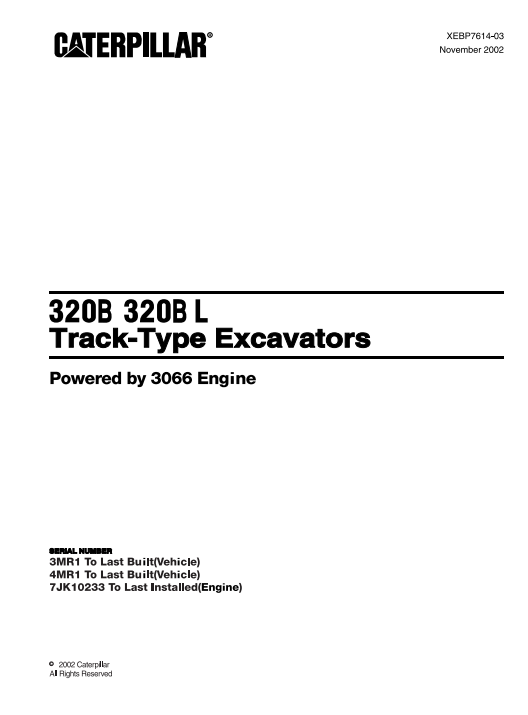 Caterpillar 320B , Caterpillar 320BL Excavator Parts Manual - Image 2